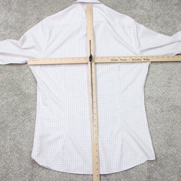 State & Liberty Shirt Men Medium Red/White Athletic Fit 4 Way Stretch L/S Button - Picture 11 of 15